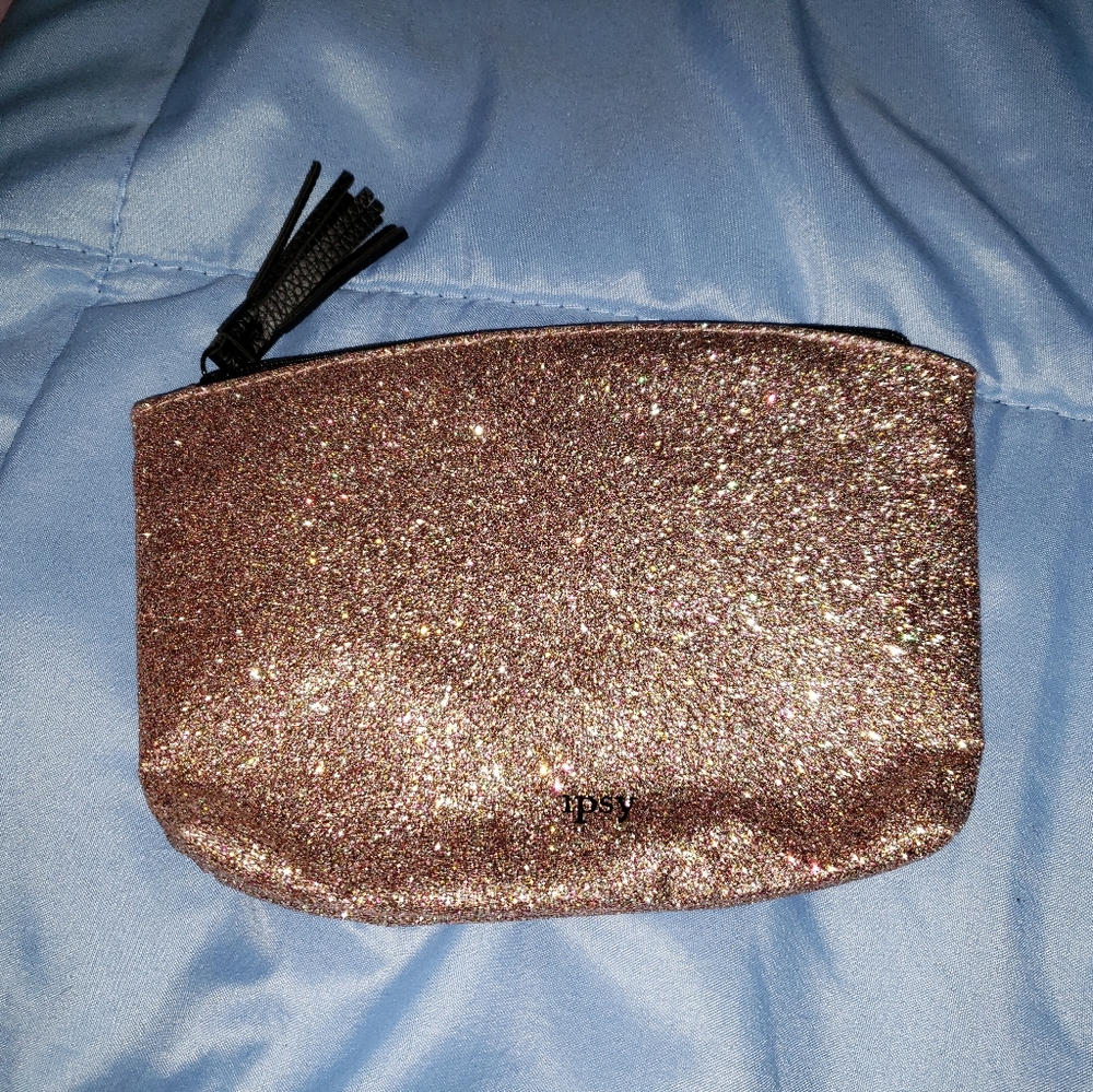 Glittery makeup pouch